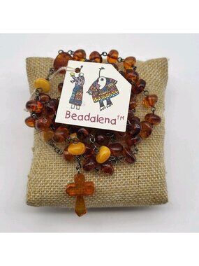 Stunning Amber Rosary Prayer beads Natural artisan Egg yolk & Baltic